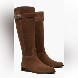 Tory Burch women’s turnlock suede riding boots